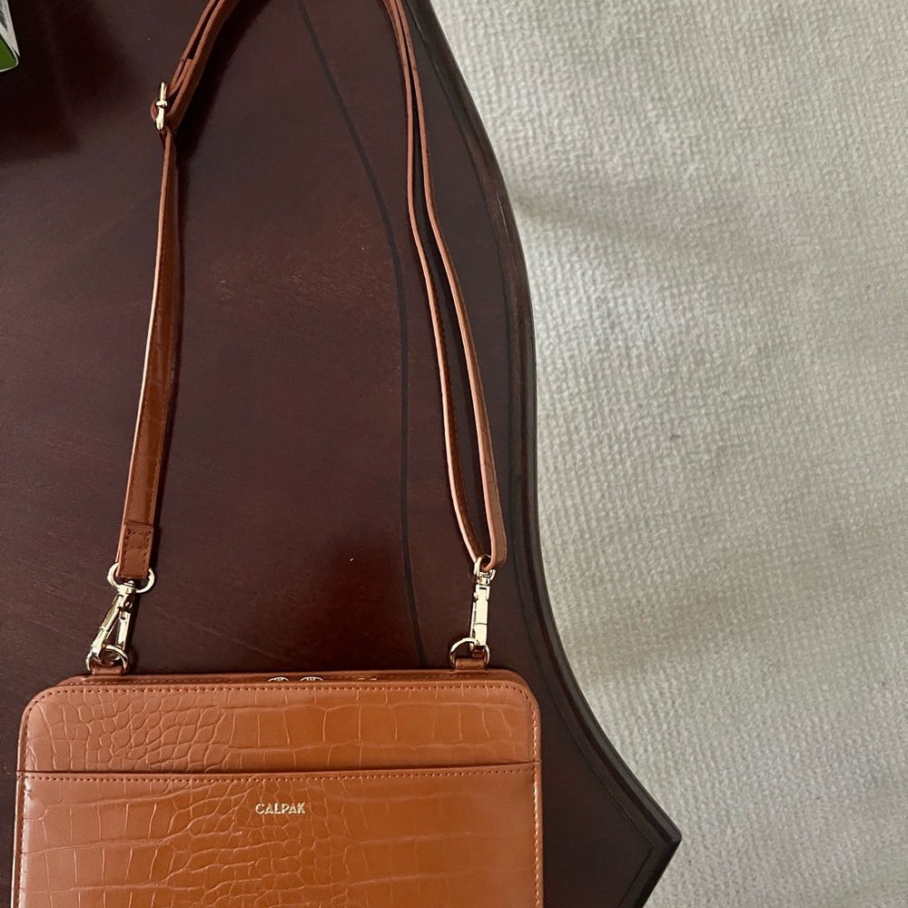 Calpak Tan Crossbody Bag Sleek Minimalist Design